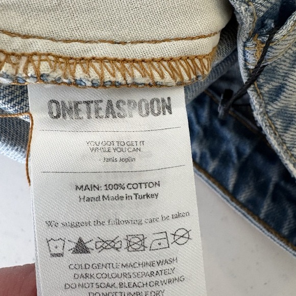 One Teaspoon Kansas Street Walker Shorts 80s High Waist Denim Shorts 26 - Picture 7 of 9